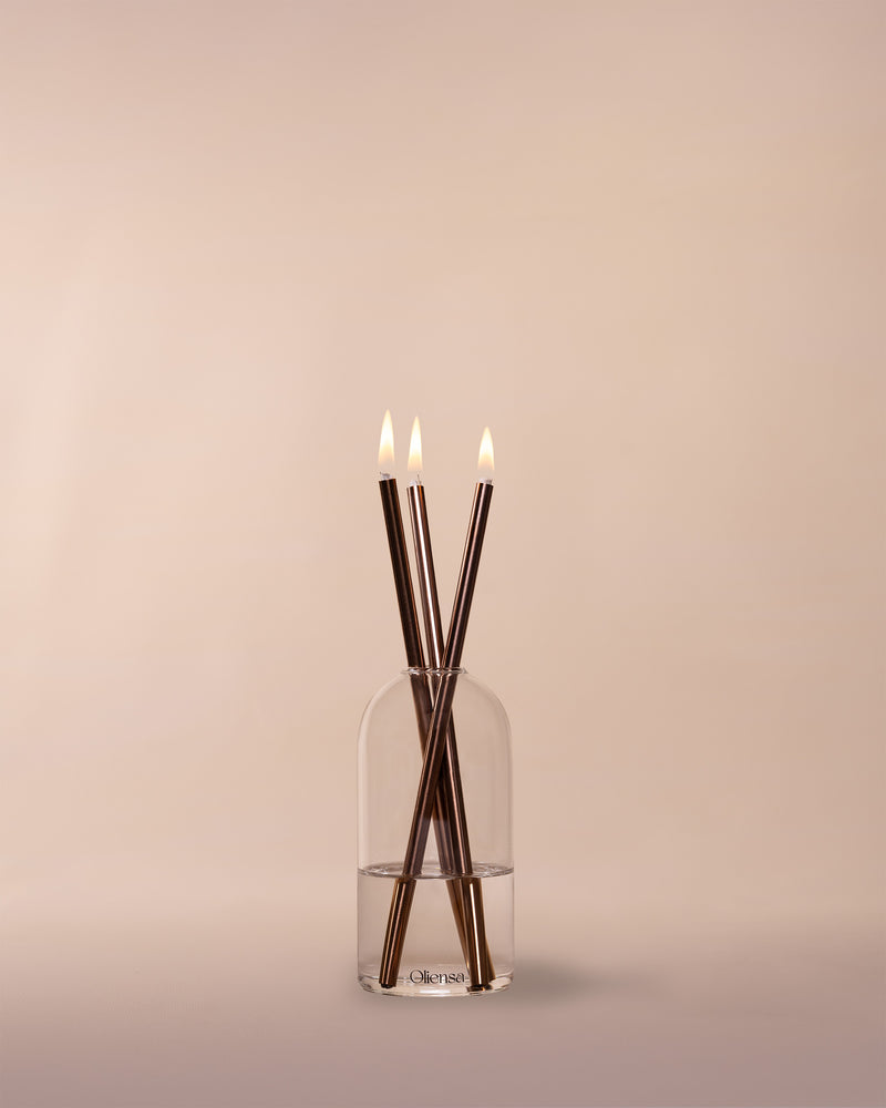 Packshot Świeca eternal copper crystal - rozpalona